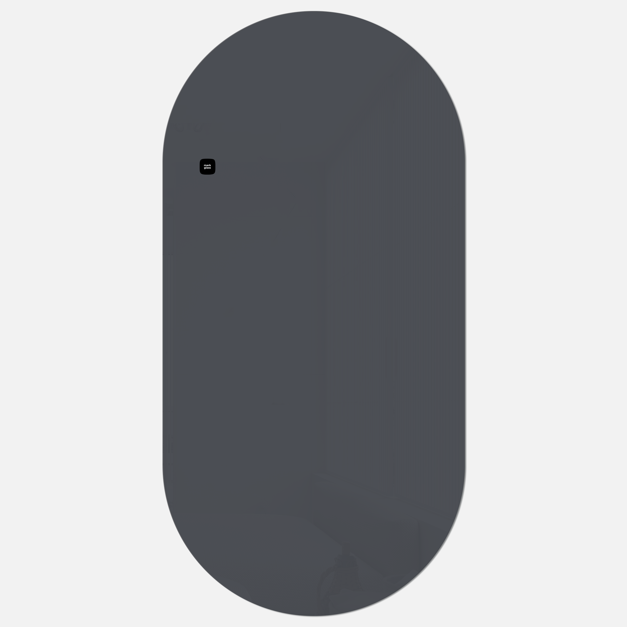 картинка Стеклянная магнитно-маркерная доска MG Oval, 60х120 см, цвет темно-серый, ral 7024 от магазина MarkGlass