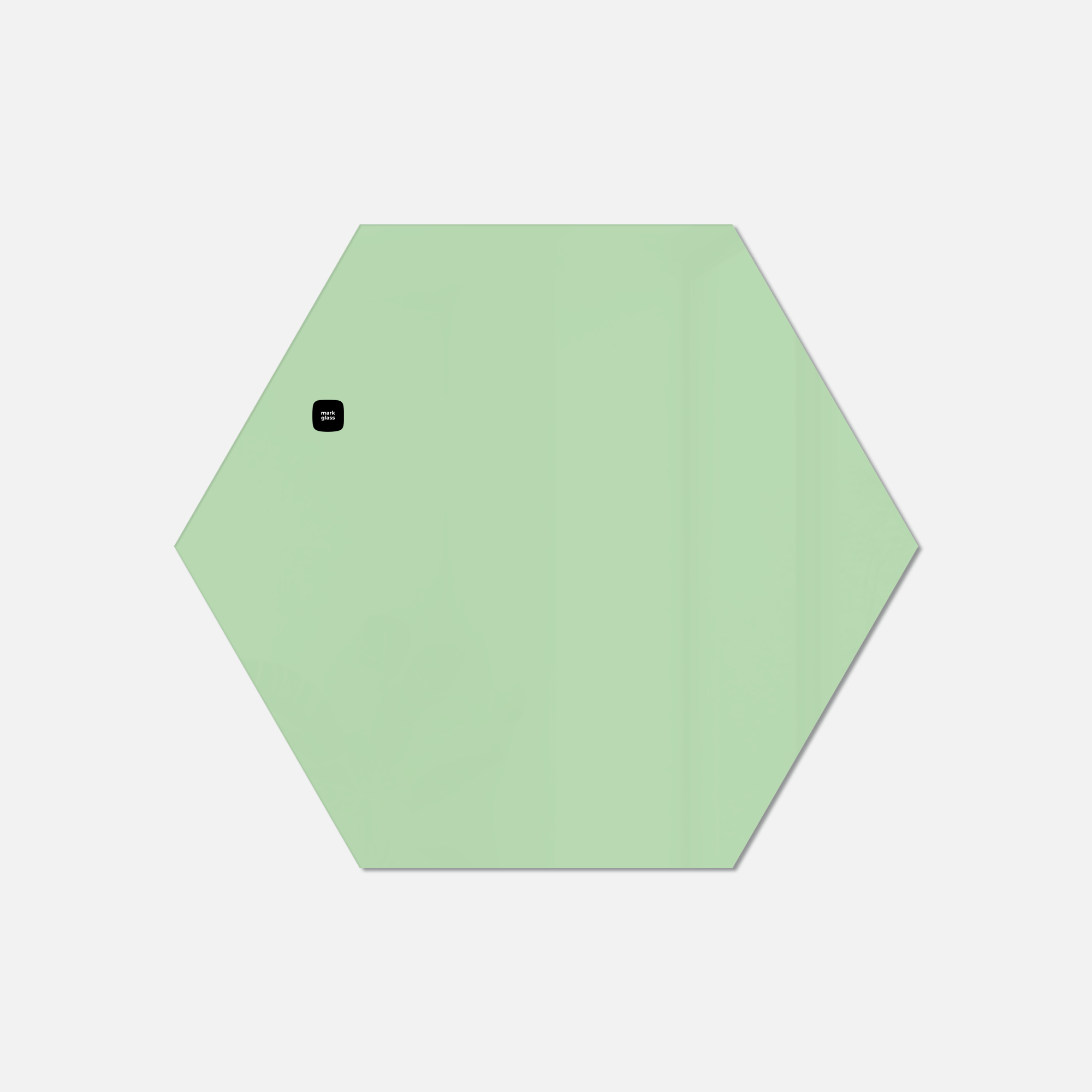 Стеклянная магнитно-маркерная доска MG Honeycomb, 80 см, цвет светло-зеленый, ral 6019