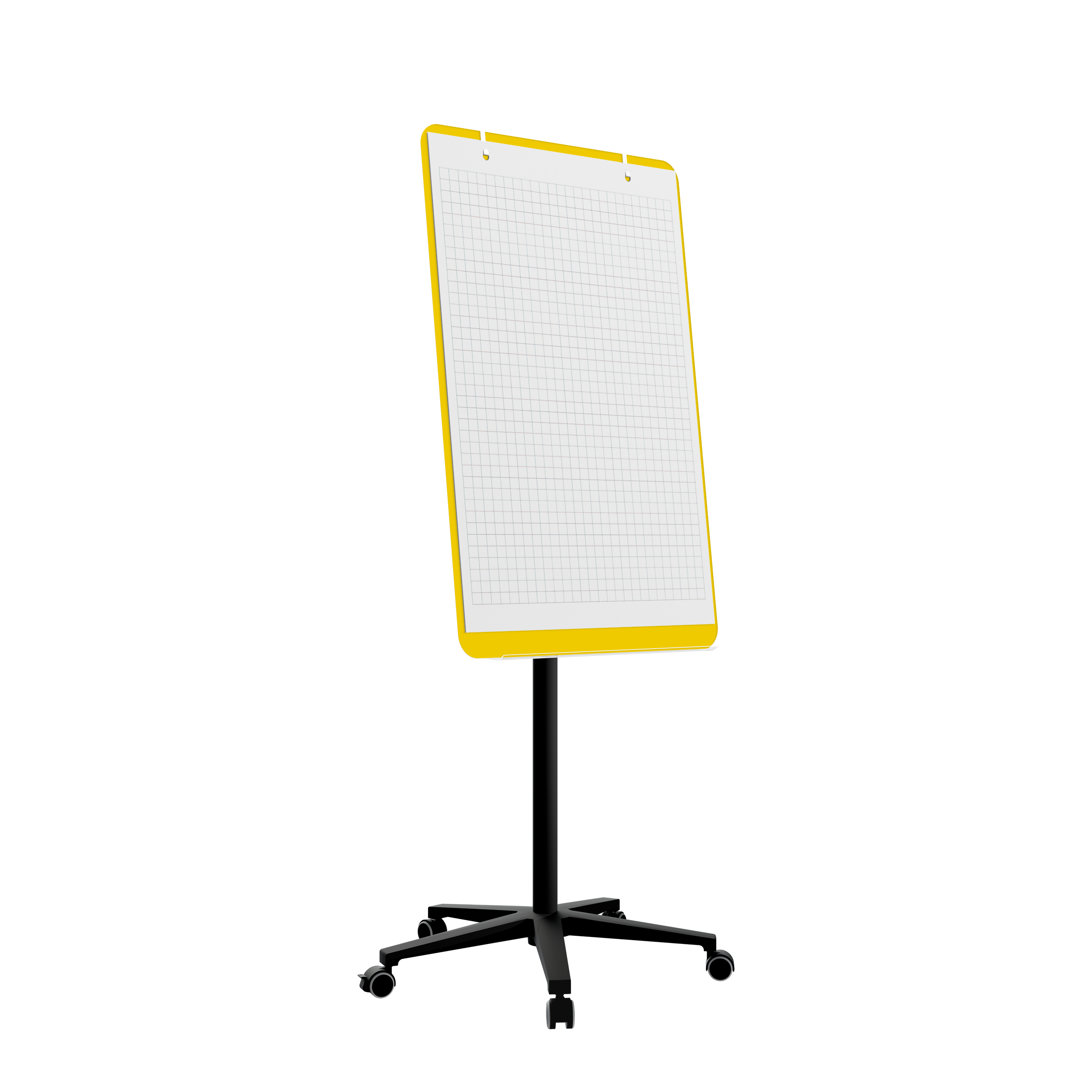 картинка Мобильная стеклянная маркерная доска MG Flipchart Base, цвет желтый, ral 1023 от магазина MarkGlass
