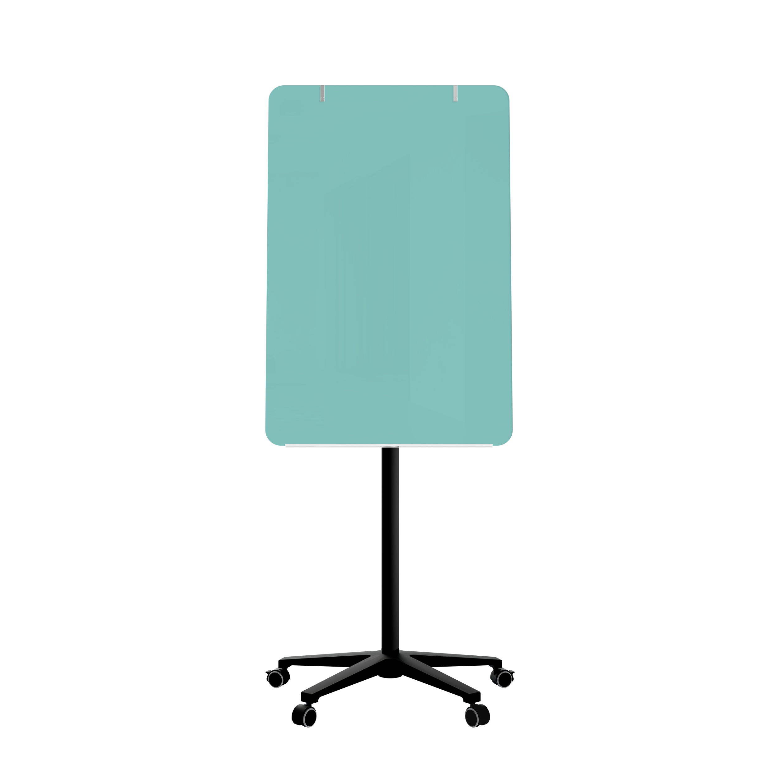 картинка Мобильная стеклянная маркерная доска MG Flipchart Base, цвет мятный , ral 6027 от магазина MarkGlass
