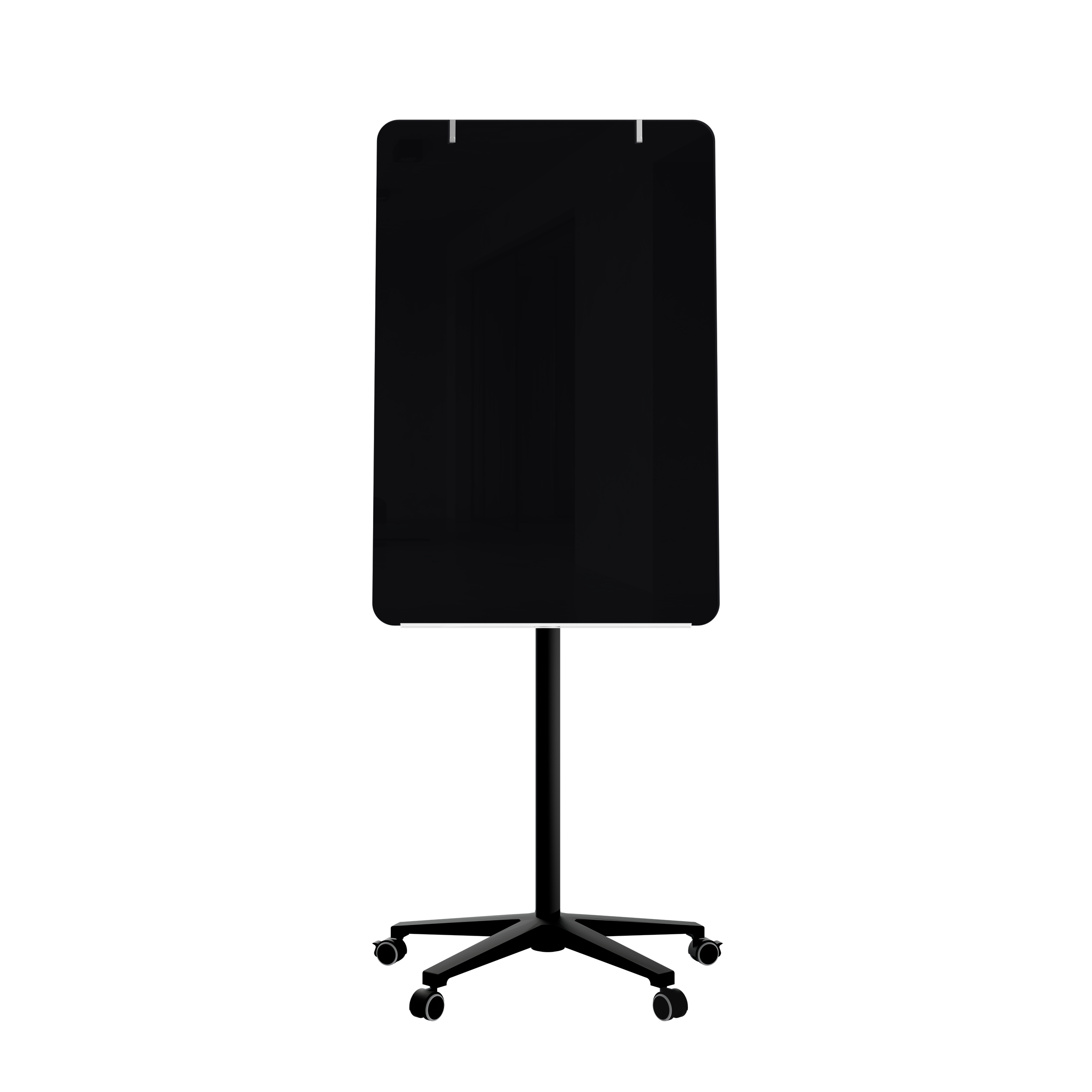 картинка Мобильная стеклянная маркерная доска MG Flipchart Base, цвет черный, ral 9005 от магазина MarkGlass