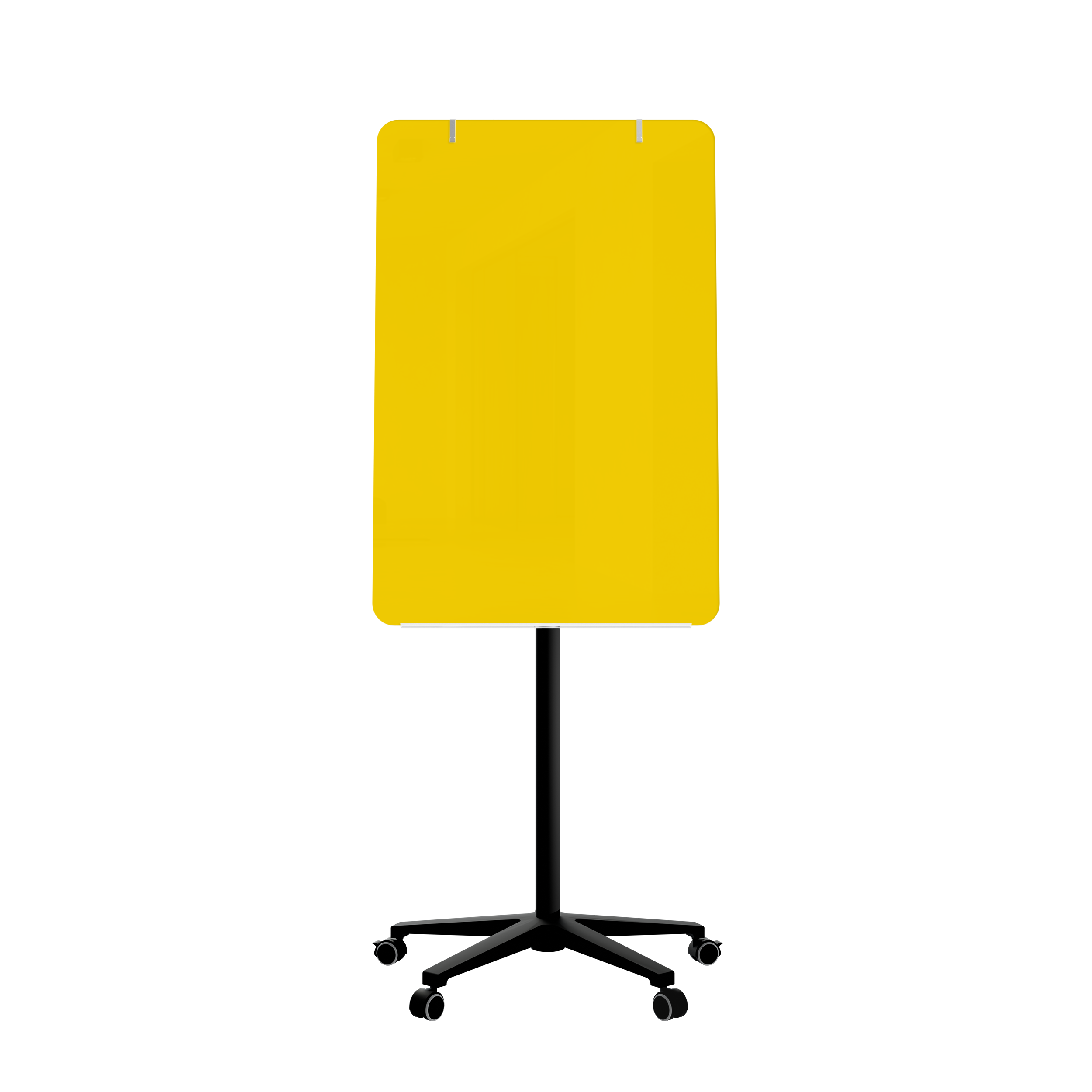 картинка Мобильная стеклянная маркерная доска MG Flipchart Base, цвет желтый, ral 1023 от магазина MarkGlass