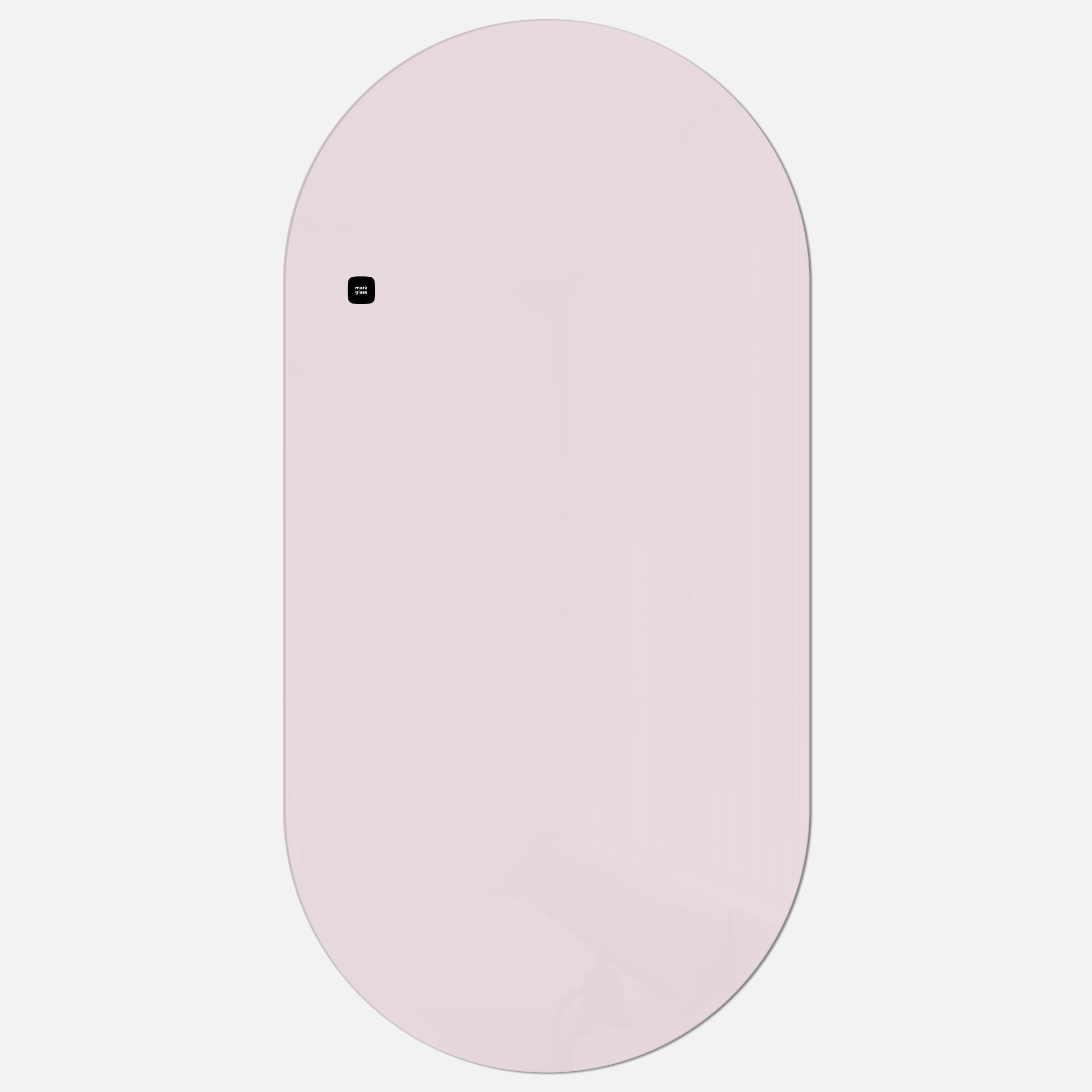 картинка Стеклянная магнитно-маркерная доска MG Oval, 60х120 см, цвет нежная дымка от магазина MarkGlass