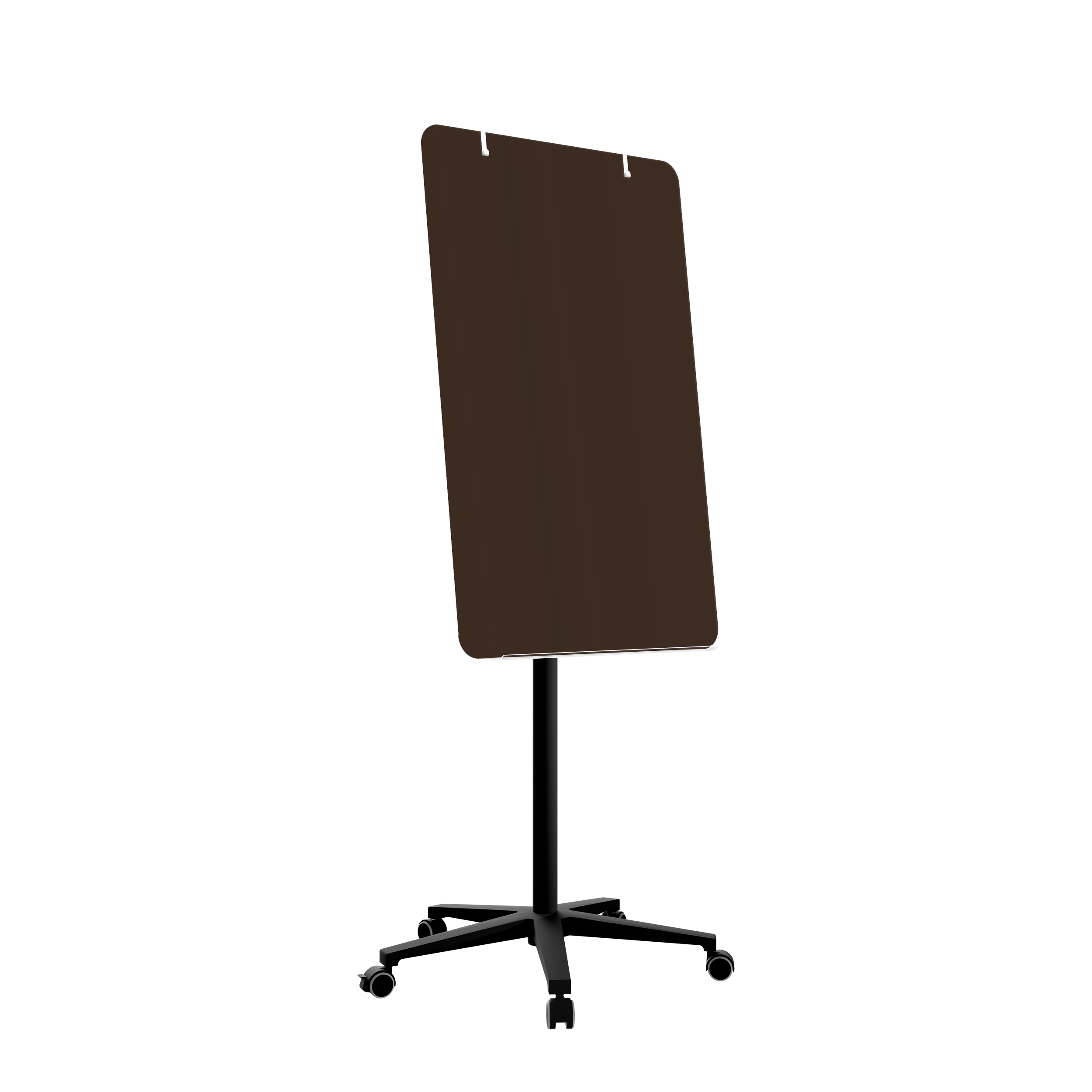 картинка Мобильная стеклянная маркерная доска MG Flipchart Base, цвет шоколад, ral 8014 от магазина MarkGlass