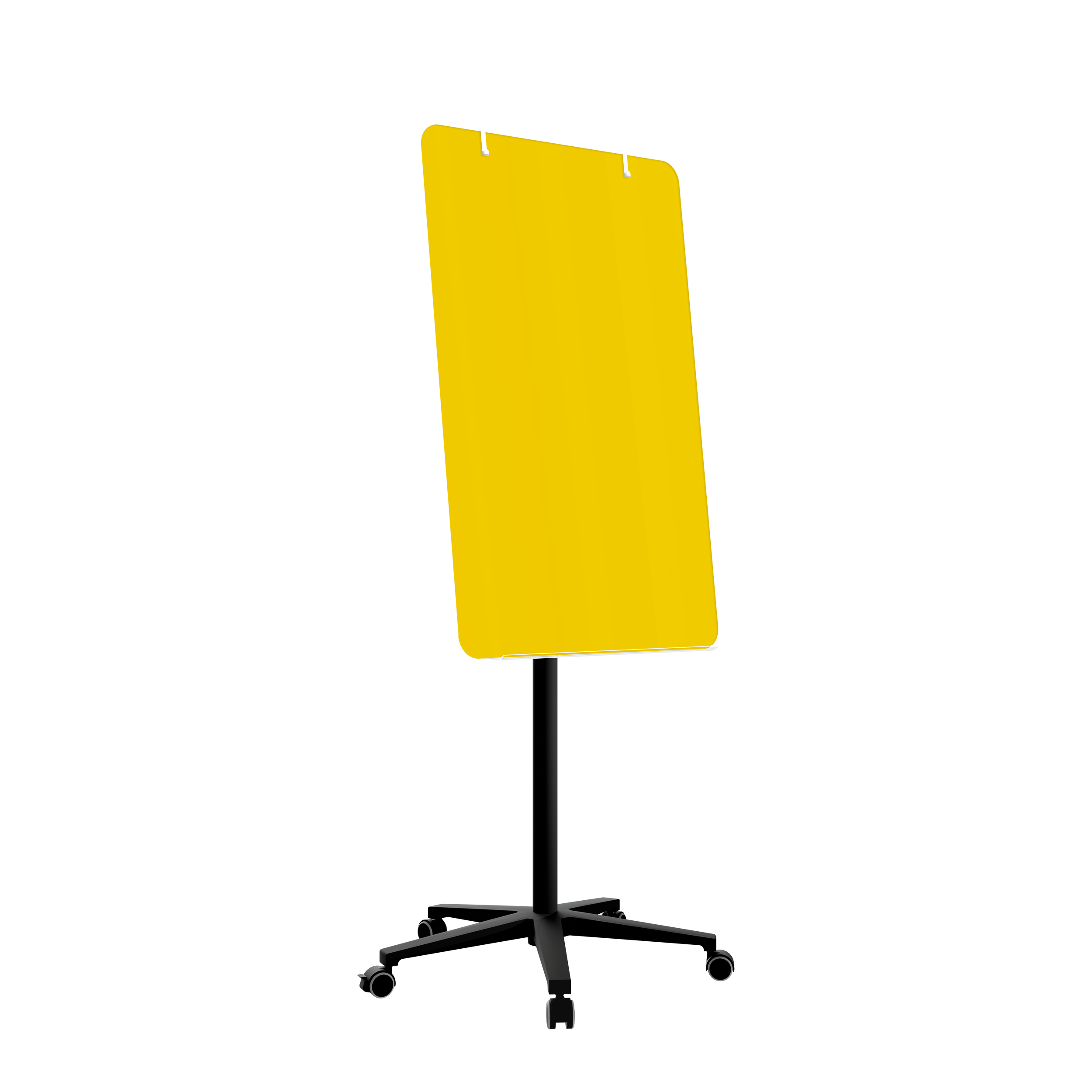 картинка Мобильная стеклянная маркерная доска MG Flipchart Base, цвет желтый, ral 1023 от магазина MarkGlass