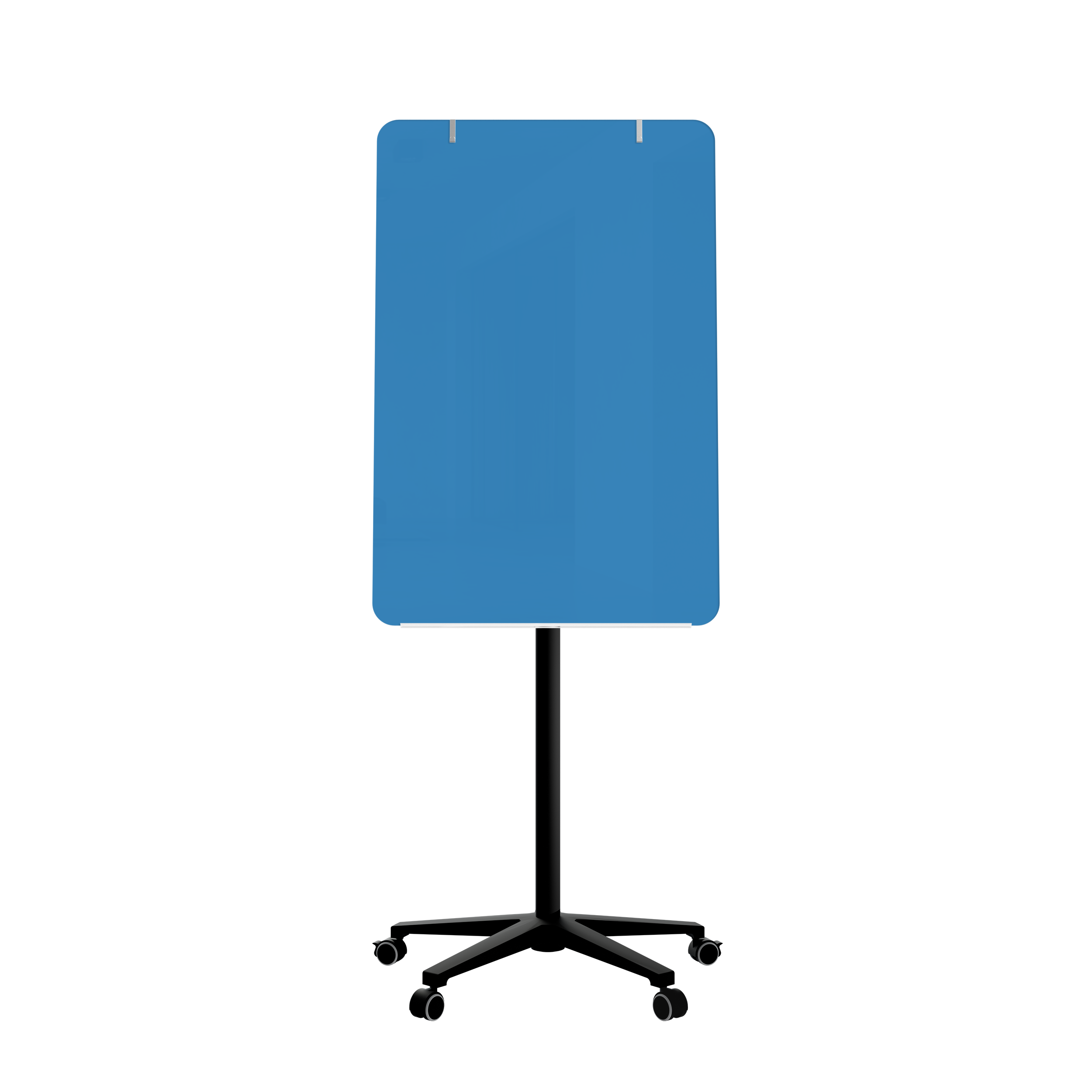 картинка Мобильная стеклянная маркерная доска MG Flipchart Base, цвет голубой , ral 5012 от магазина MarkGlass