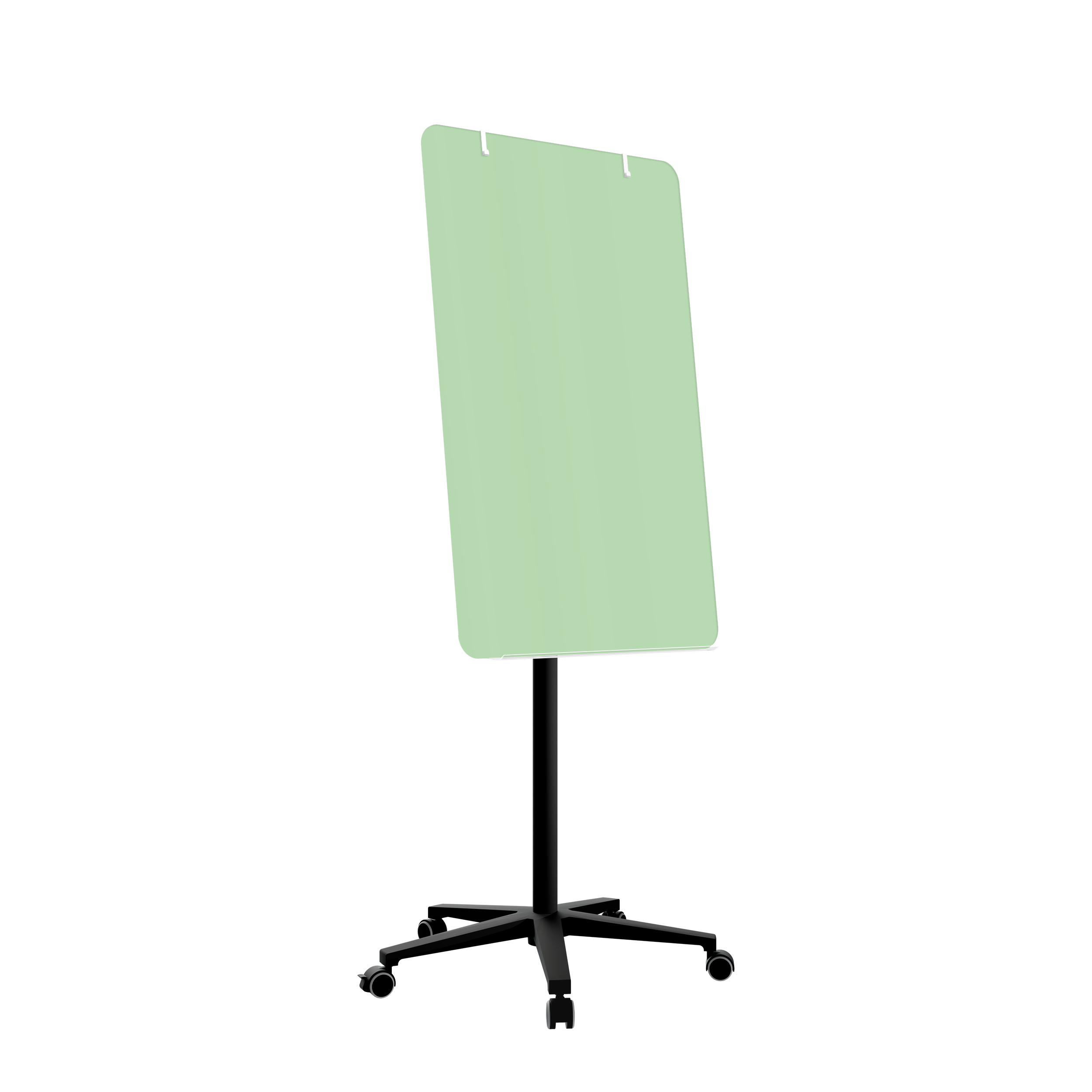 картинка Мобильная стеклянная маркерная доска MG Flipchart Base, цвет светло-зеленый , ral 6019 от магазина MarkGlass