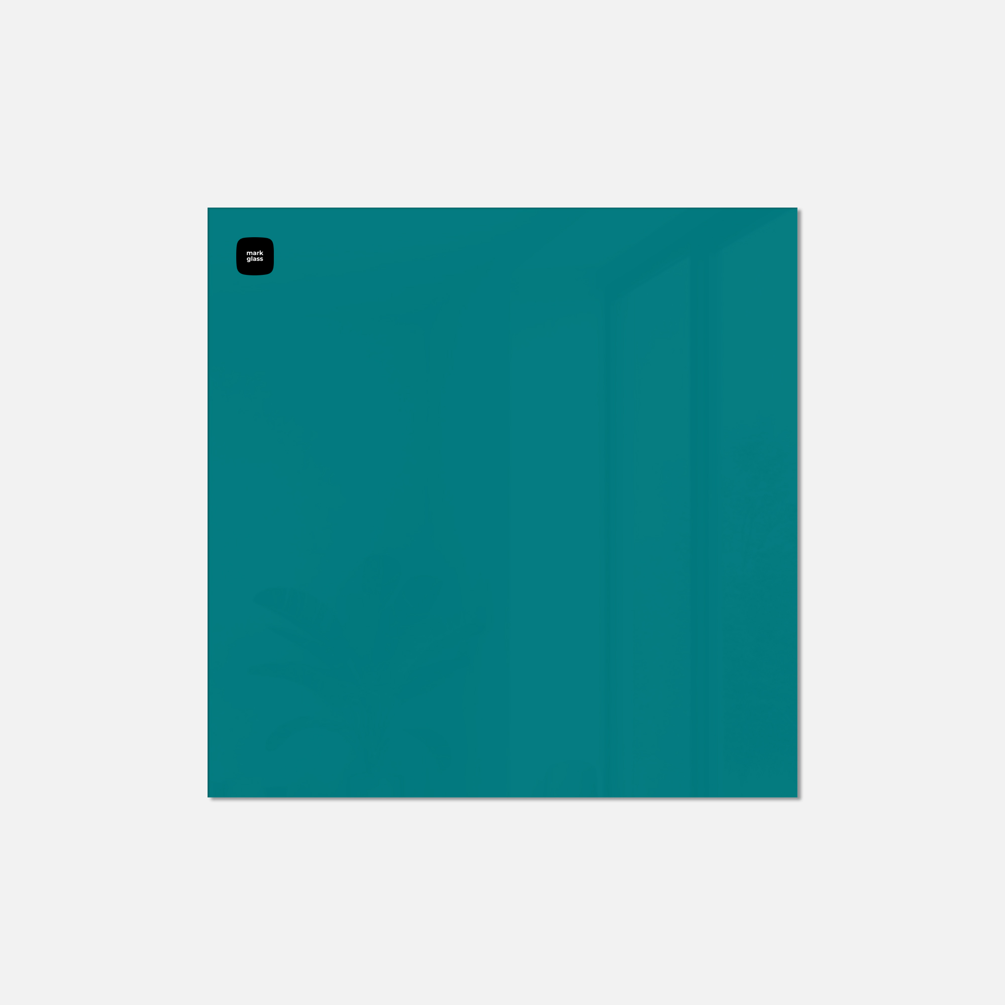 Стеклянная магнитно-маркерная доска MG BASIC, 50х50 см, цвет бирюза, ral 5021