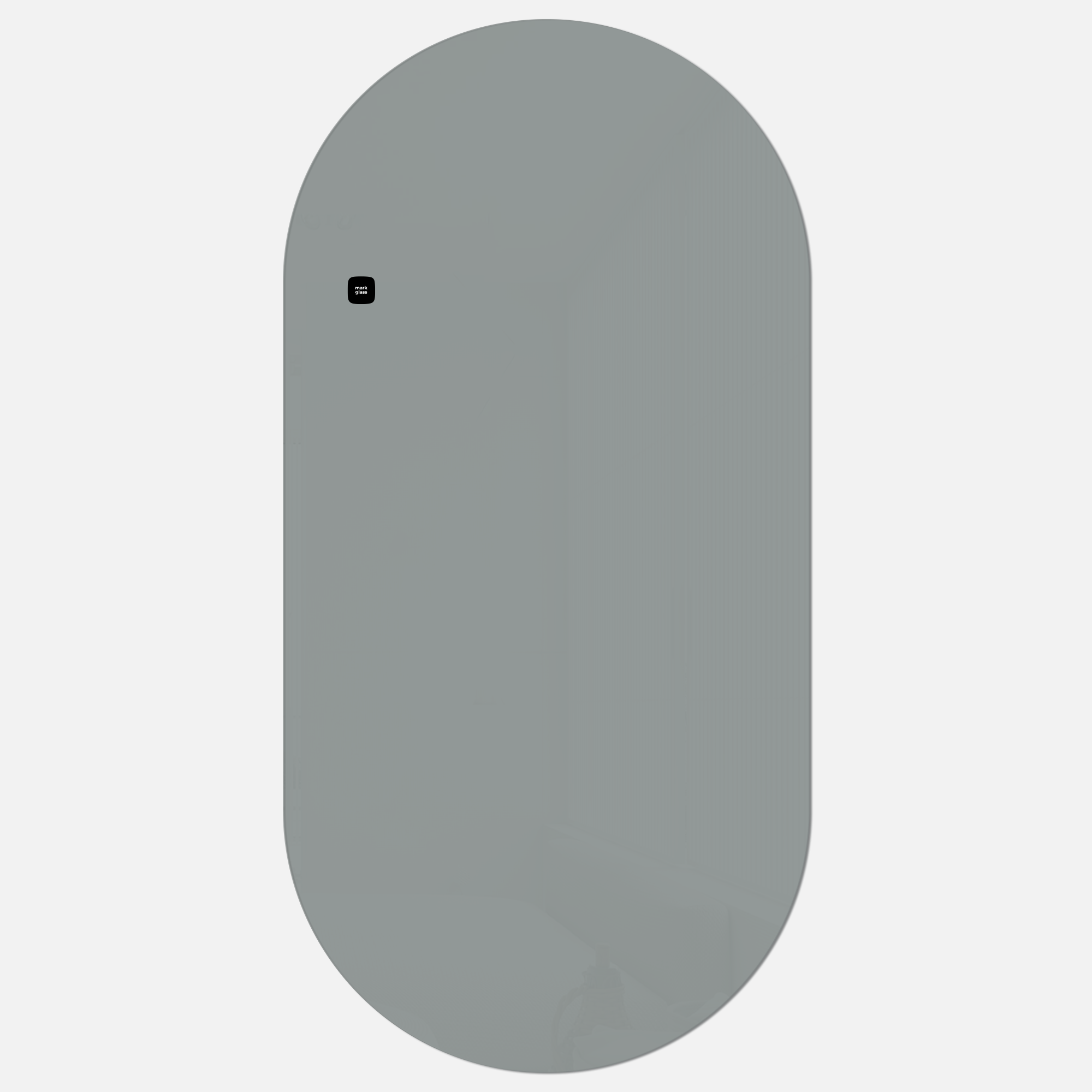 Стеклянная магнитно-маркерная доска MG Oval, 60х120 см, цвет светло-серый, ral 7042