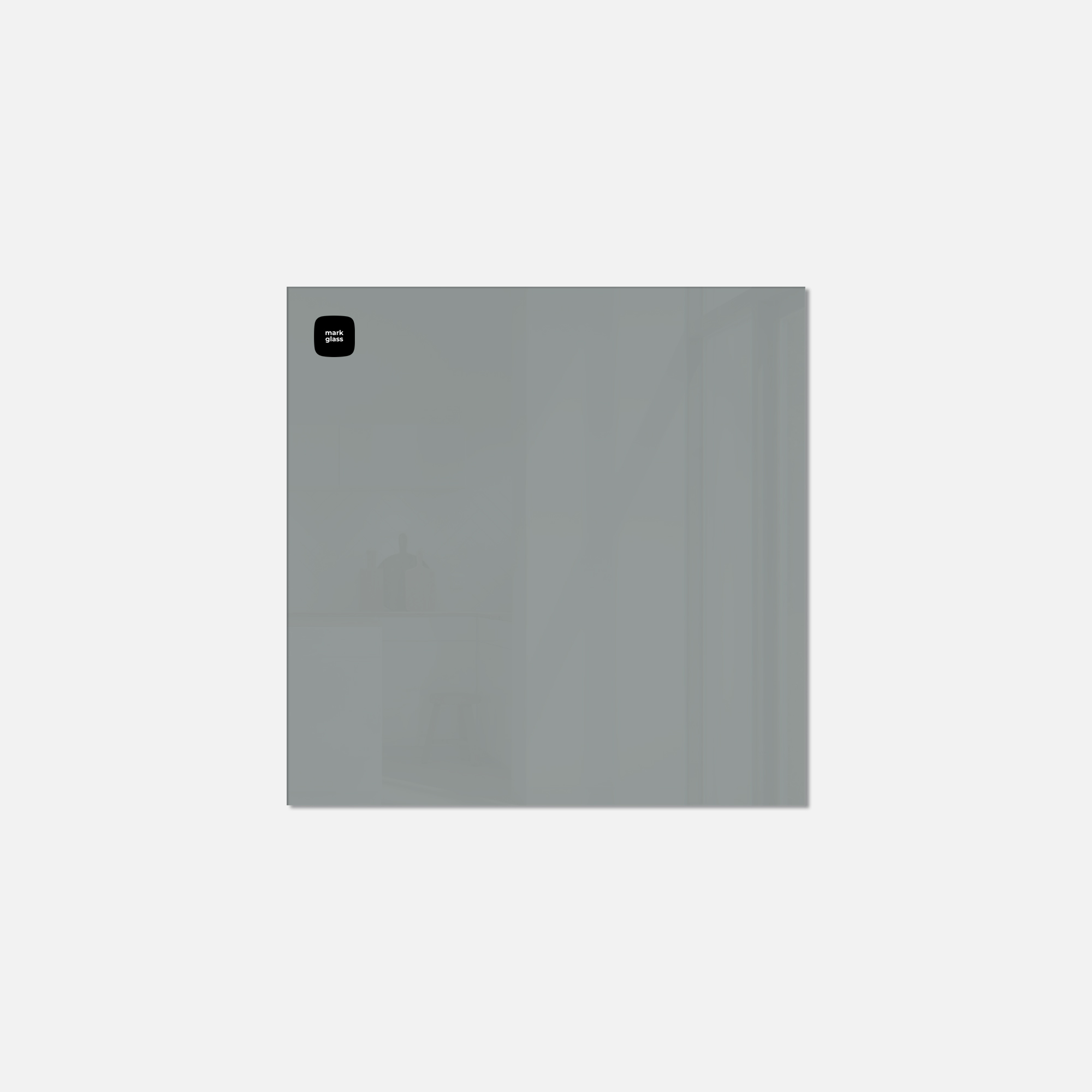 Стеклянная магнитно-маркерная доска MG BASIC, 45х45 см, цвет светло-серый, ral 7042