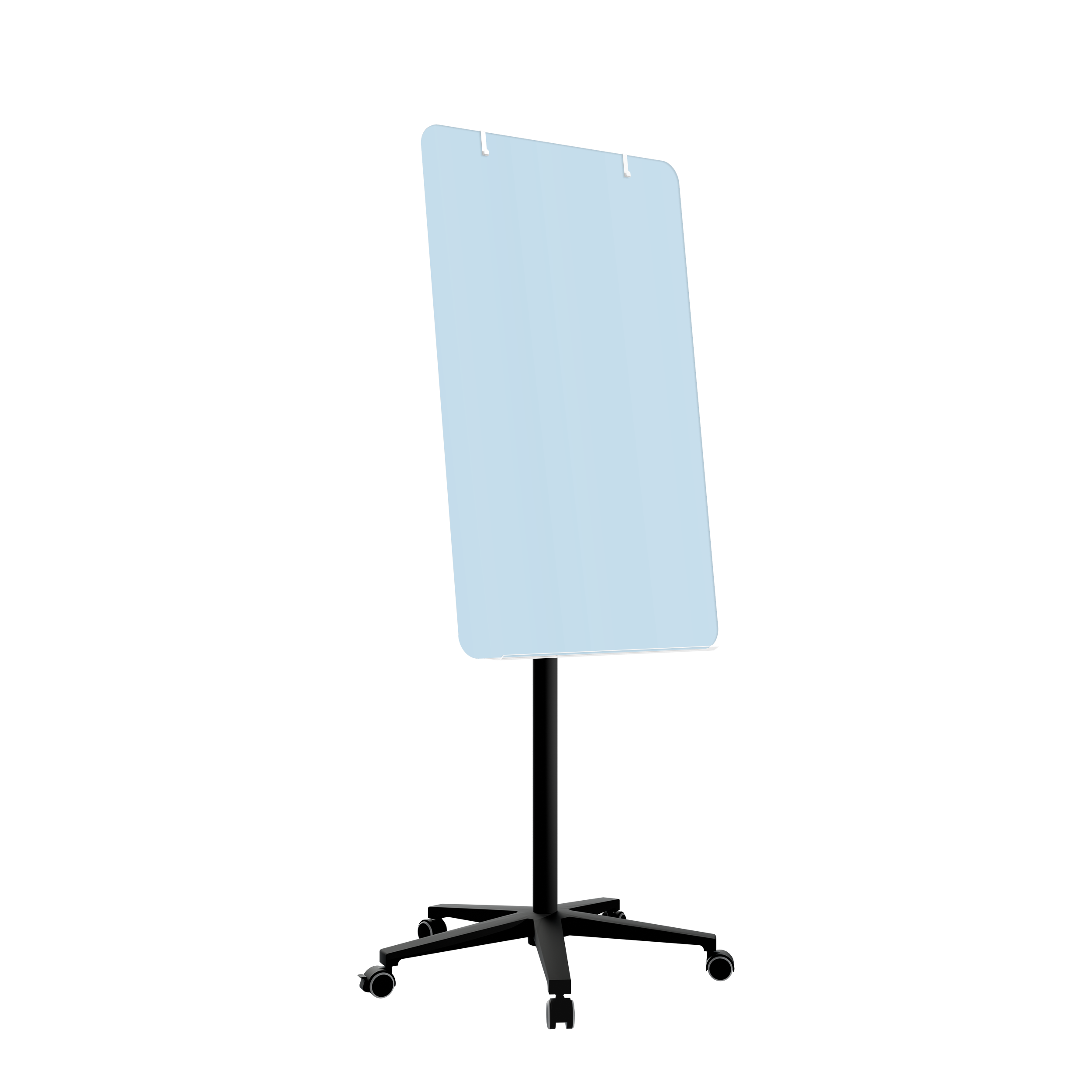 картинка Мобильная стеклянная маркерная доска MG Flipchart Base, цвет небесно-голубой  , ral 0530 от магазина MarkGlass