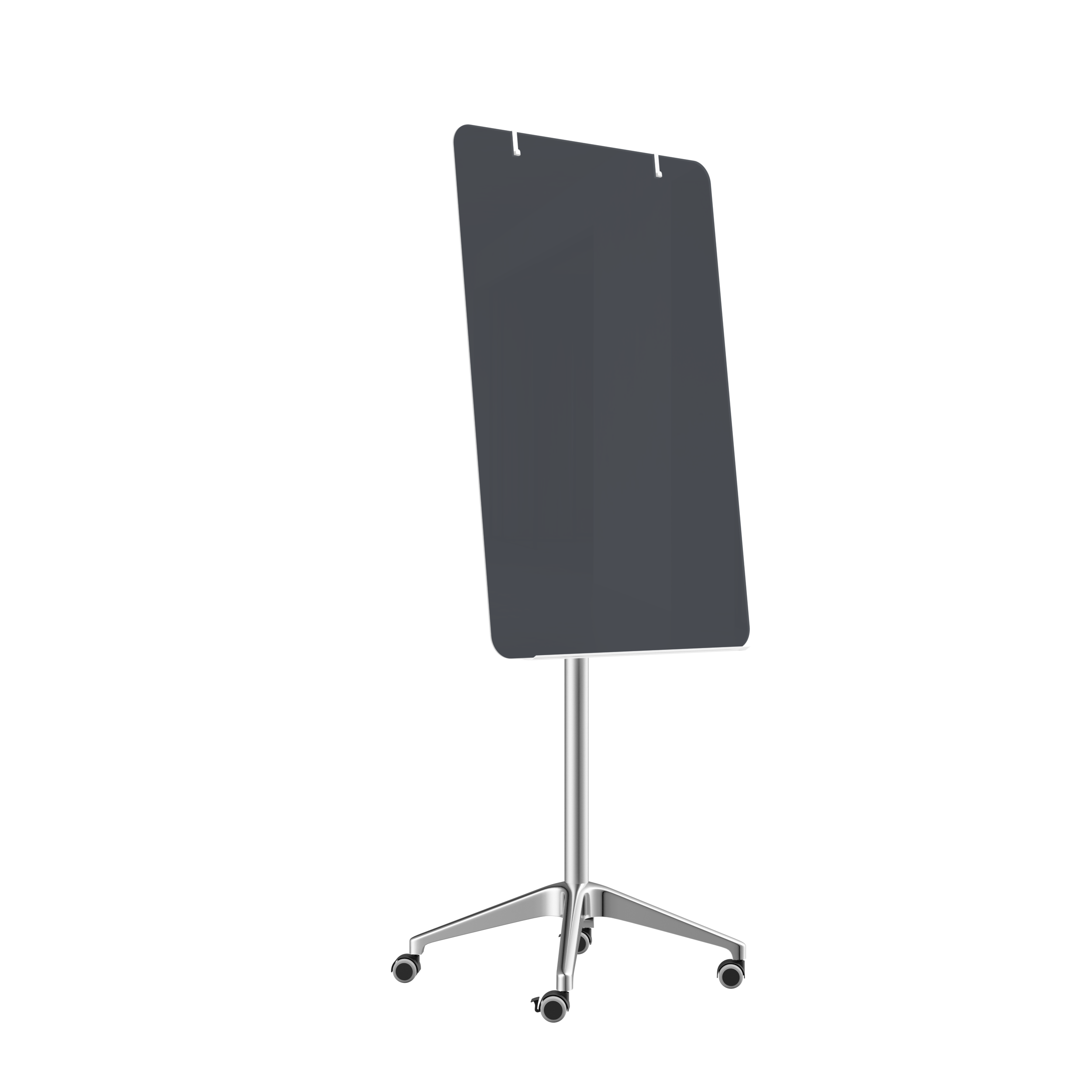 картинка Мобильная стеклянная маркерная доска MG Flipchart Lux, цвет тёмно-серый, ral 7024 от магазина MarkGlass
