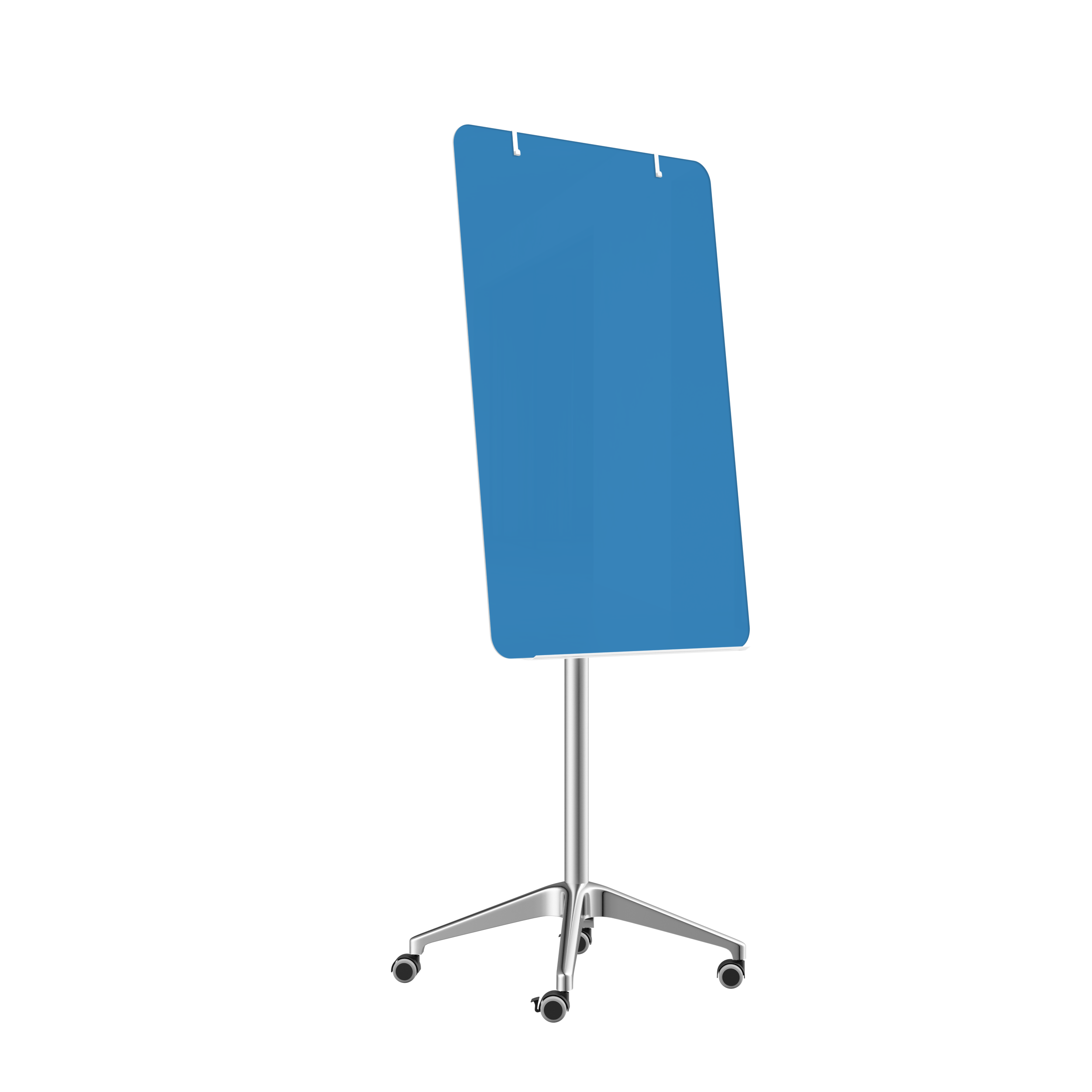 картинка Мобильная стеклянная маркерная доска MG Flipchart Lux, цвет голубой, ral 5012 от магазина MarkGlass
