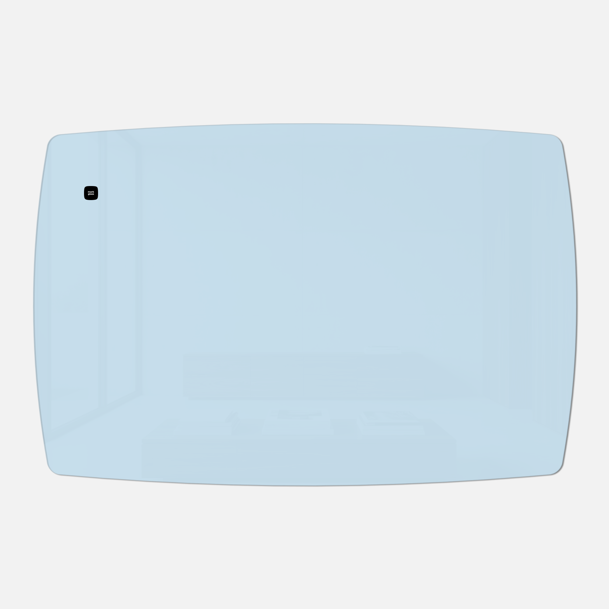 картинка Стеклянная магнитно-маркерная доска MG Plump, 100х150 см, цвет небесно-голубой, ral 0530 от магазина MarkGlass
