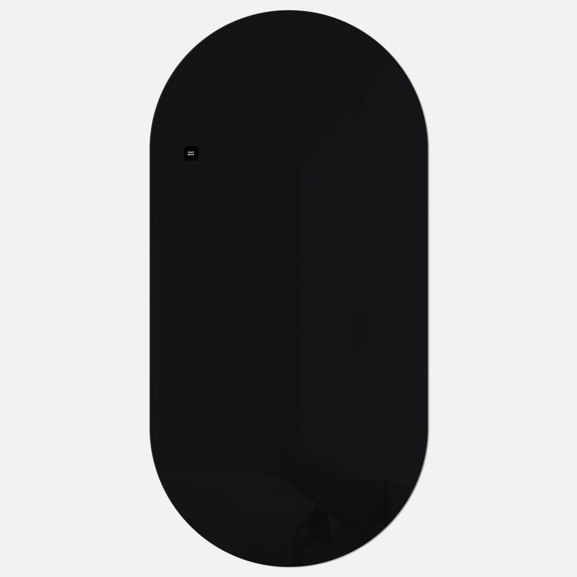 Стеклянная магнитно-маркерная доска MG Oval, 60х120 см, цвет черный, ral 9005