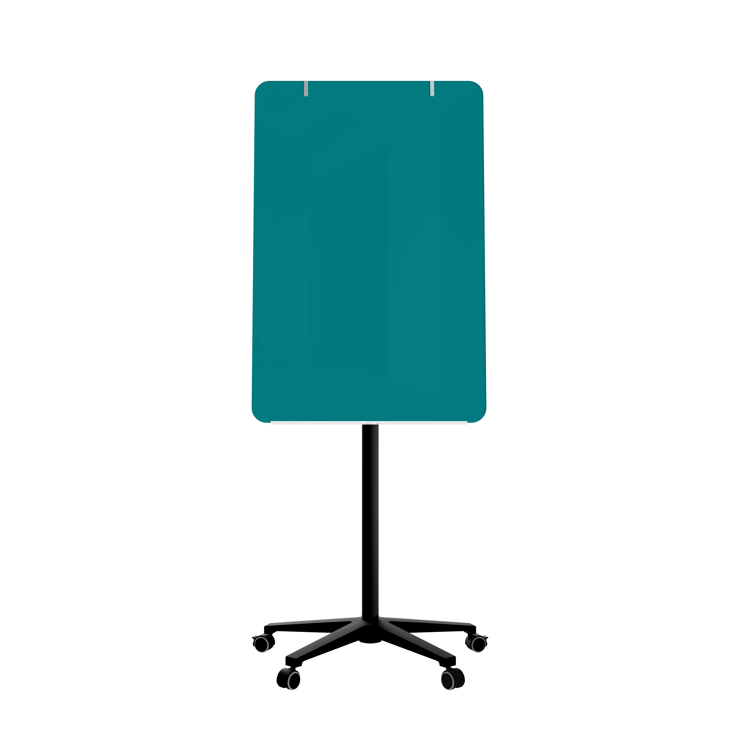 картинка Мобильная стеклянная маркерная доска MG Flipchart Base, цвет бирюза, ral 5021 от магазина MarkGlass