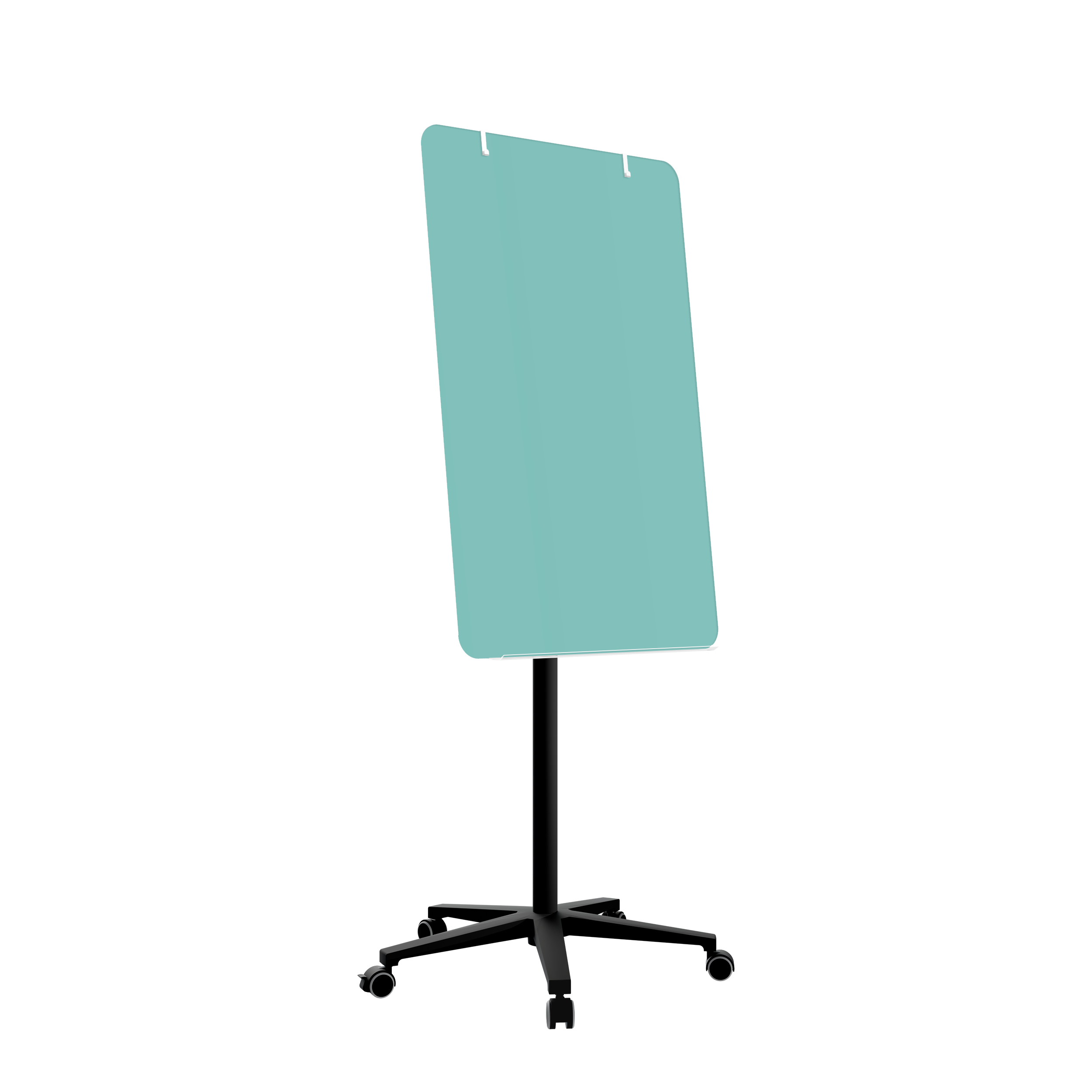 картинка Мобильная стеклянная маркерная доска MG Flipchart Base, цвет мятный , ral 6027 от магазина MarkGlass