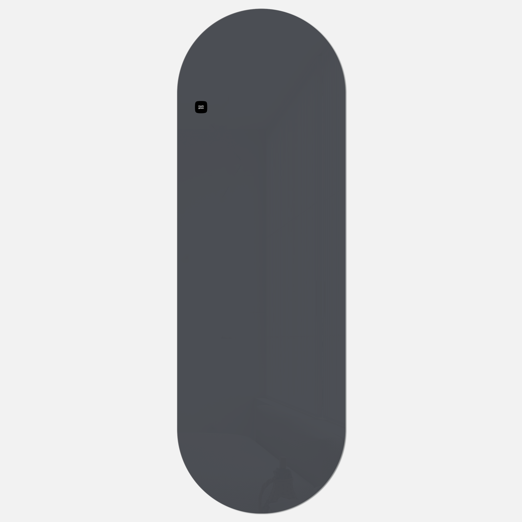 картинка Стеклянная магнитно-маркерная доска MG Oval, 60х180 см, цвет темно-серый, ral 7024 от магазина MarkGlass