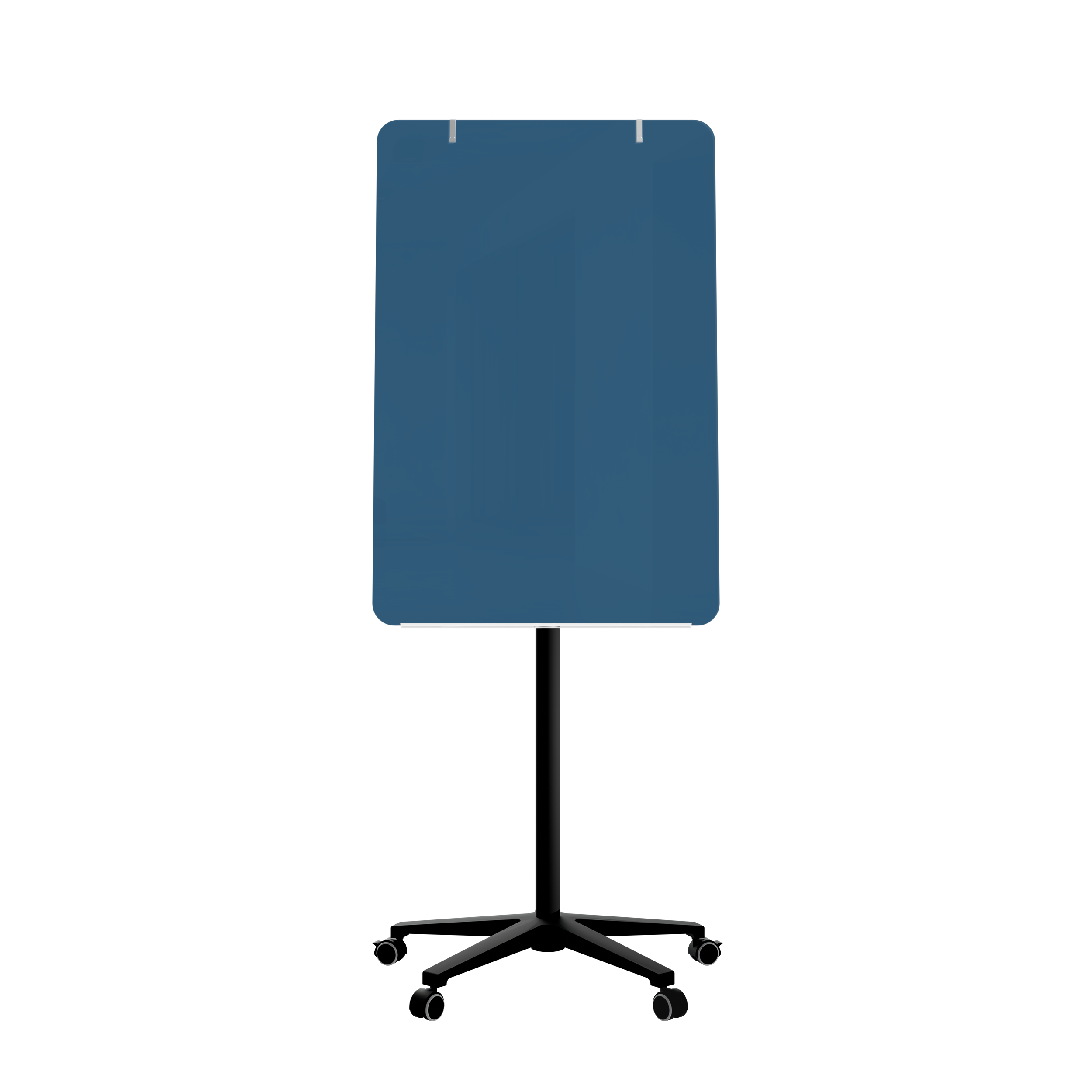 картинка Мобильная стеклянная маркерная доска MG Flipchart Base, цвет синий , ral 5009 от магазина MarkGlass