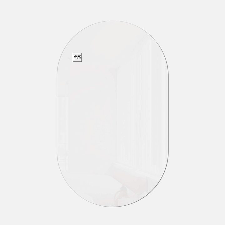 Стеклянная магнитно-маркерная доска MG Oval, 60х100 см, цвет белый, ral 9003
