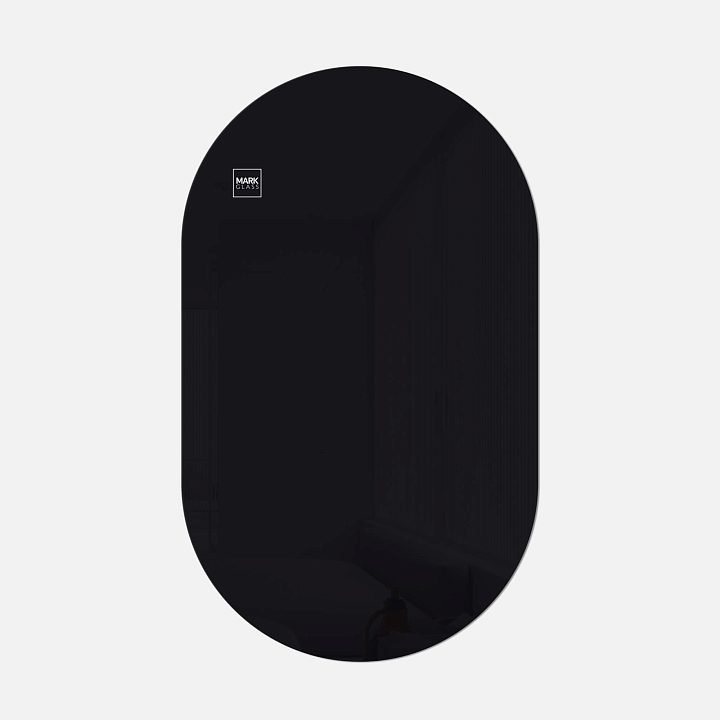 Стеклянная магнитно-маркерная доска MG Oval, 60х100 см, цвет черный, ral 9005