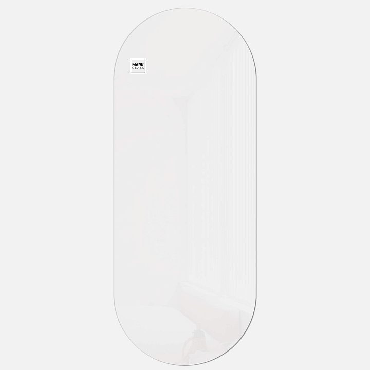 Стеклянная магнитно-маркерная доска MG Oval, 60х150 см, цвет белый, ral 9003