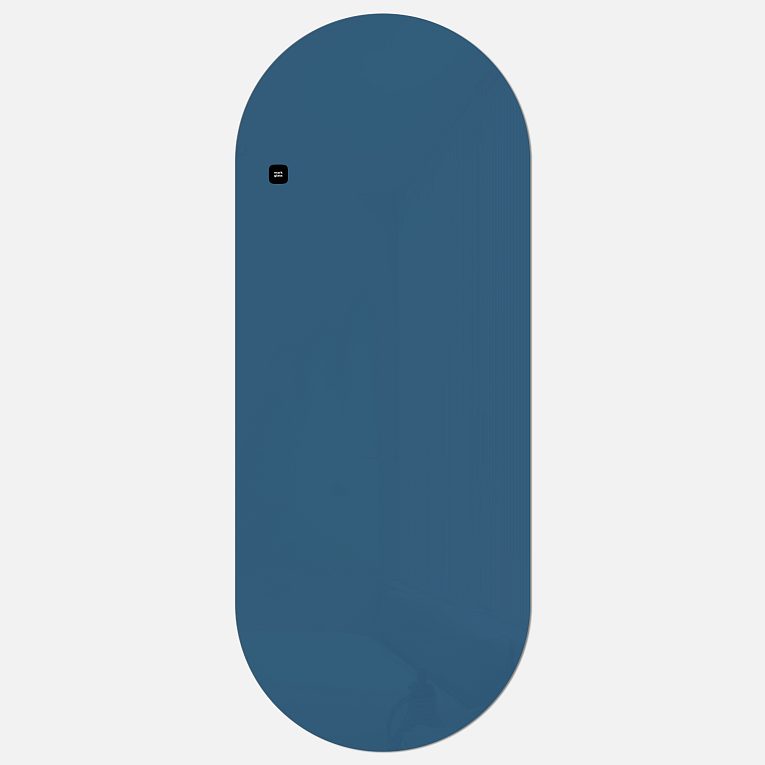 картинка Стеклянная магнитно-маркерная доска MG Oval, 60х150 см, цвет синий, ral 5009 от магазина MarkGlass