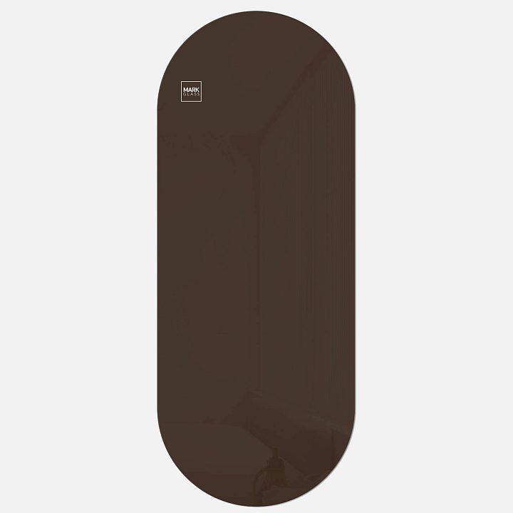 Стеклянная магнитно-маркерная доска MG Oval, 60х150 см, цвет шоколад, ral 8014