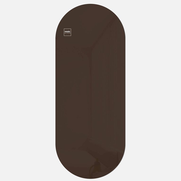картинка Стеклянная магнитно-маркерная доска MG Oval, 60х150 см, цвет шоколад, ral 8014 от магазина MarkGlass