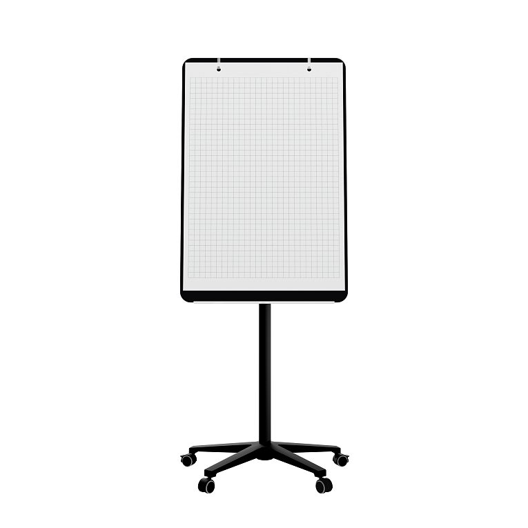 картинка Мобильная стеклянная маркерная доска MG Flipchart Base, цвет черный, ral 9005 от магазина MarkGlass