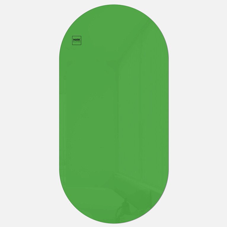 картинка Стеклянная магнитно-маркерная доска MG Oval, 60х120 см, цвет зеленый, ral 6018 от магазина MarkGlass