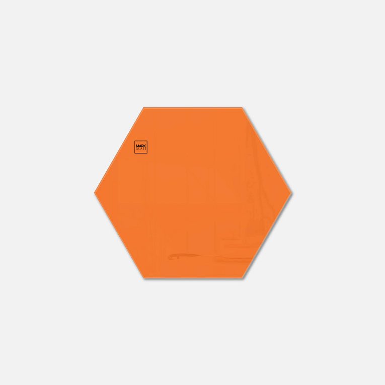 картинка Стеклянная магнитно-маркерная доска MG Honeycomb, 40 см, цвет оранжевый, ral 2008 от магазина MarkGlass