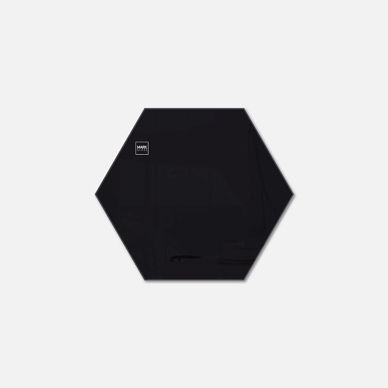 картинка Стеклянная магнитно-маркерная доска MG Honeycomb, 40 см цвет чёрный, ral 9005 от магазина MarkGlass