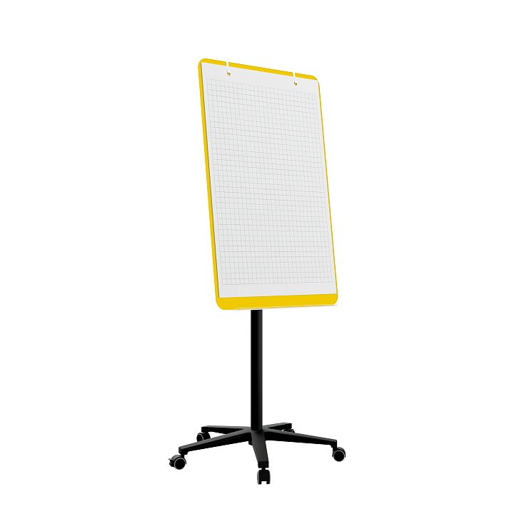 Мобильная стеклянная маркерная доска MG Flipchart Base, цвет желтый, ral 1023 Мобильная стеклянная маркерная доска MG Flipchart Base, цвет желтый, ral 1023