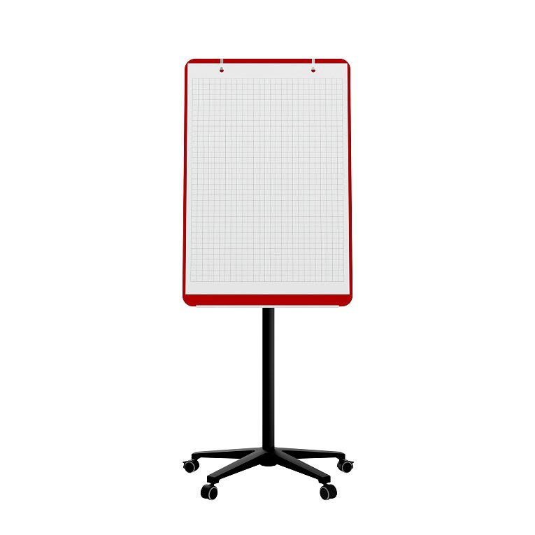 картинка Мобильная стеклянная маркерная доска MG Flipchart Base, цвет красный , ral 3001 от магазина MarkGlass