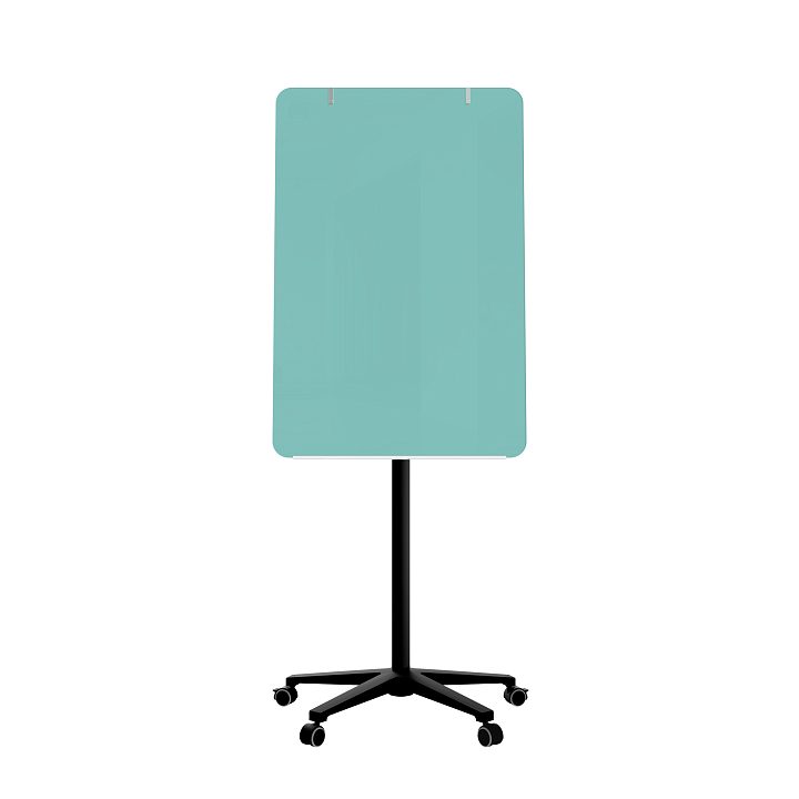 Мобильная стеклянная маркерная доска MG Flipchart Base, цвет мятный , ral 6027
