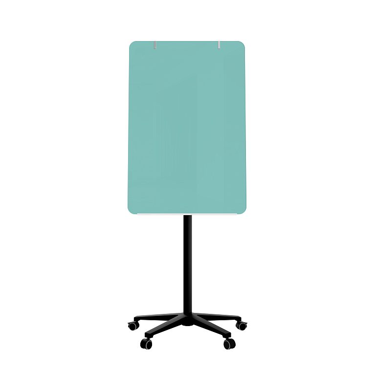 картинка Мобильная стеклянная маркерная доска MG Flipchart Base, цвет мятный , ral 6027 от магазина MarkGlass
