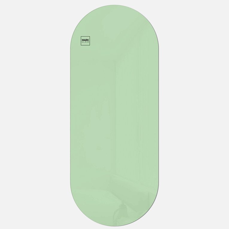 картинка Стеклянная магнитно-маркерная доска MG Oval, 60х150 см, цвет светло-зеленый, ral 6019 от магазина MarkGlass