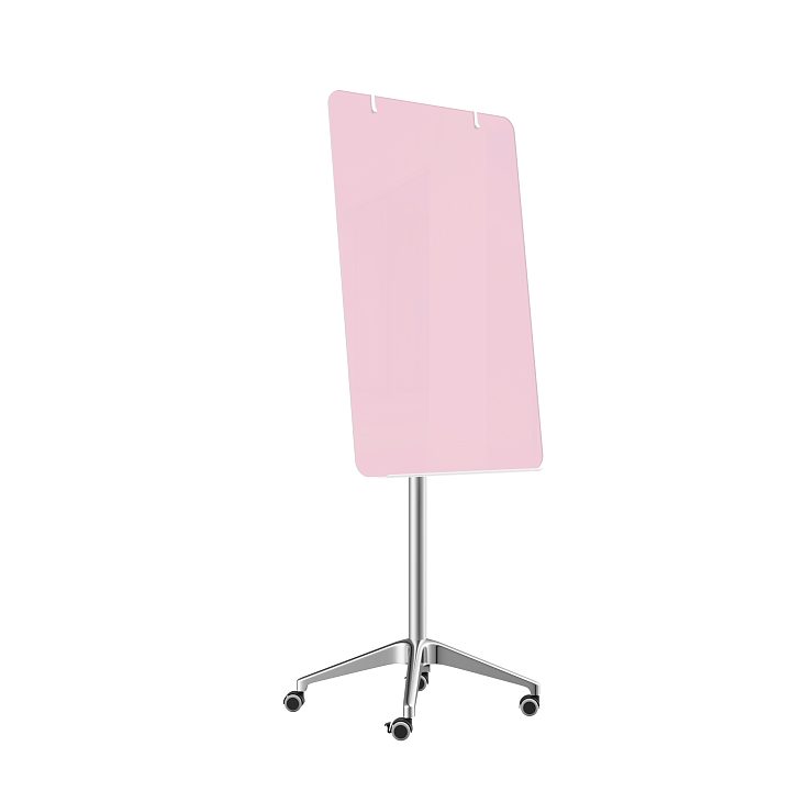 Мобильная стеклянная маркерная доска MG Flipchart Lux, цвет нежно-розовый, ral 3015 Мобильная стеклянная маркерная доска MG Flipchart Lux, цвет нежно-розовый, ral 3015