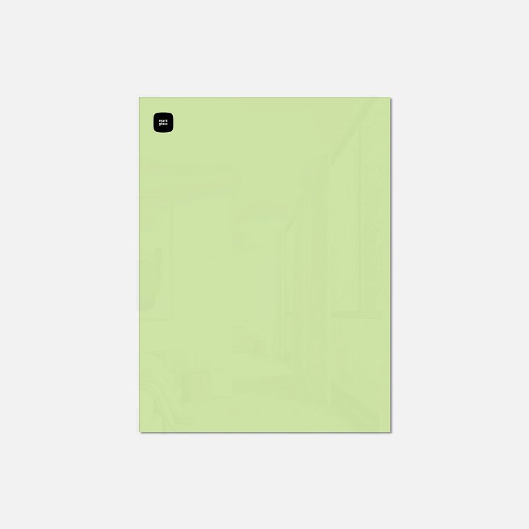 картинка Стеклянная магнитно-маркерная доска MG BASIC, 45х60 см, цвет фисташковый пломбир от магазина MarkGlass