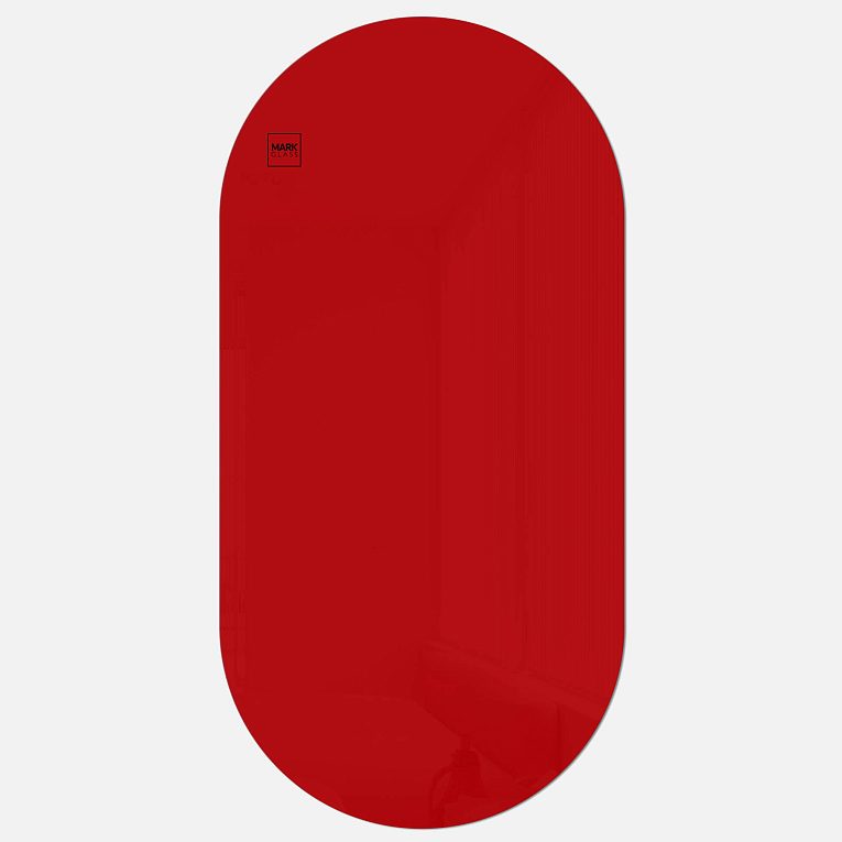 картинка Стеклянная магнитно-маркерная доска MG Oval, 60х120 см, цвет красный, ral 3001 от магазина MarkGlass