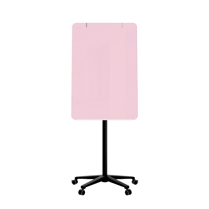 Мобильная стеклянная маркерная доска MG Flipchart Base, цвет нежно-розовый , ral 3015 Мобильная стеклянная маркерная доска MG Flipchart Base, цвет нежно-розовый , ral 3015
