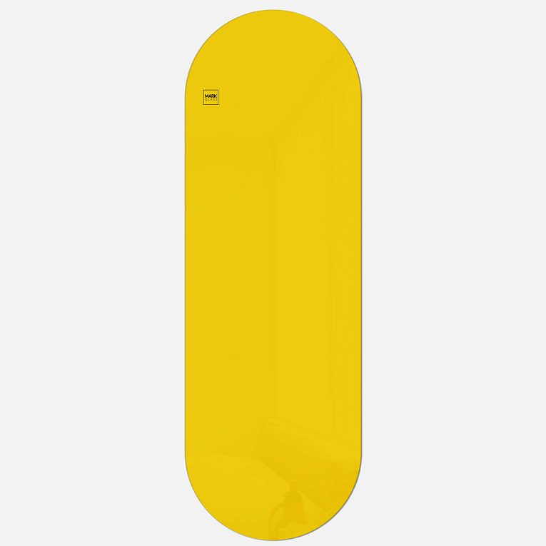 картинка Стеклянная магнитно-маркерная доска MG Oval, 60х180 см, цвет желтый, ral 1023 от магазина MarkGlass
