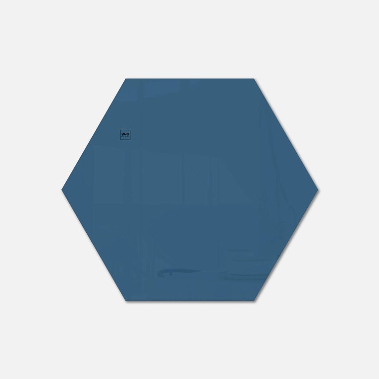 картинка Стеклянная магнитно-маркерная доска MG Honeycomb, 80 см, цвет синий, ral 5009 от магазина MarkGlass