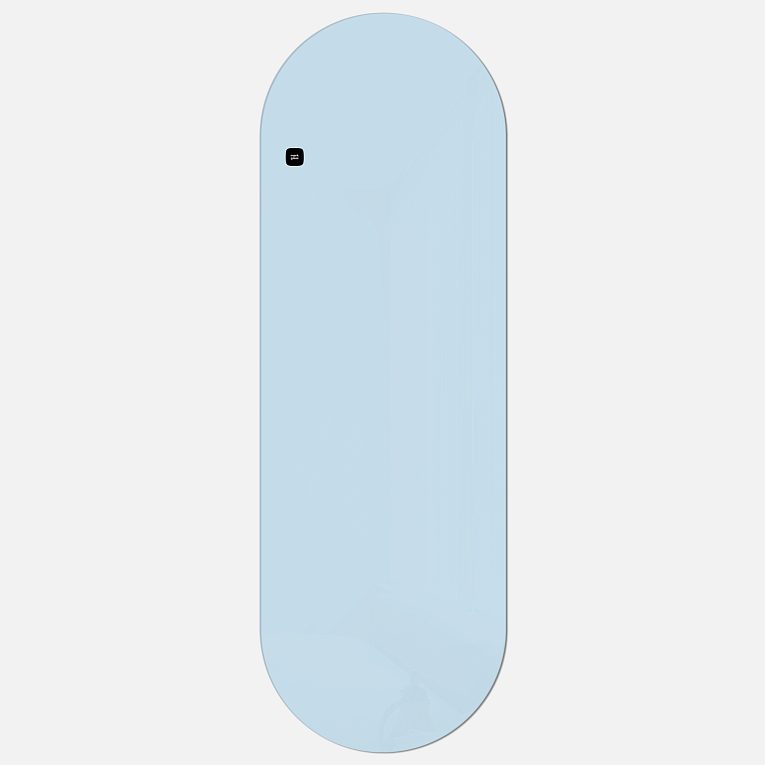 картинка Стеклянная магнитно-маркерная доска MG Oval, 60х180 см, цвет небесно-голубой, ral 0530 от магазина MarkGlass