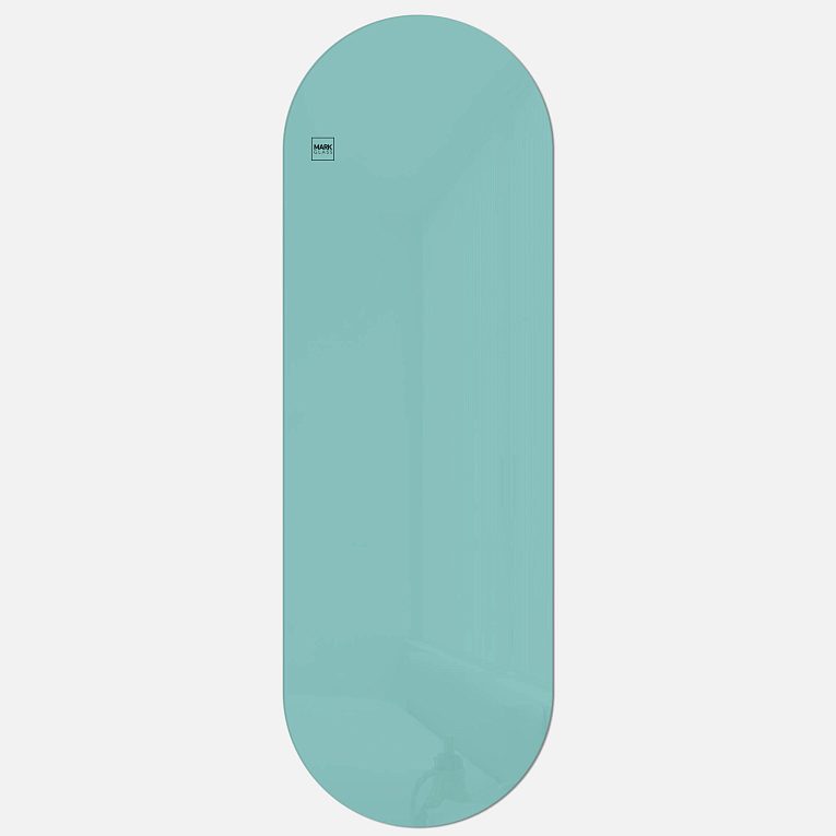 картинка Стеклянная магнитно-маркерная доска MG Oval, 60х180 см, цвет мятный, ral 6027 от магазина MarkGlass