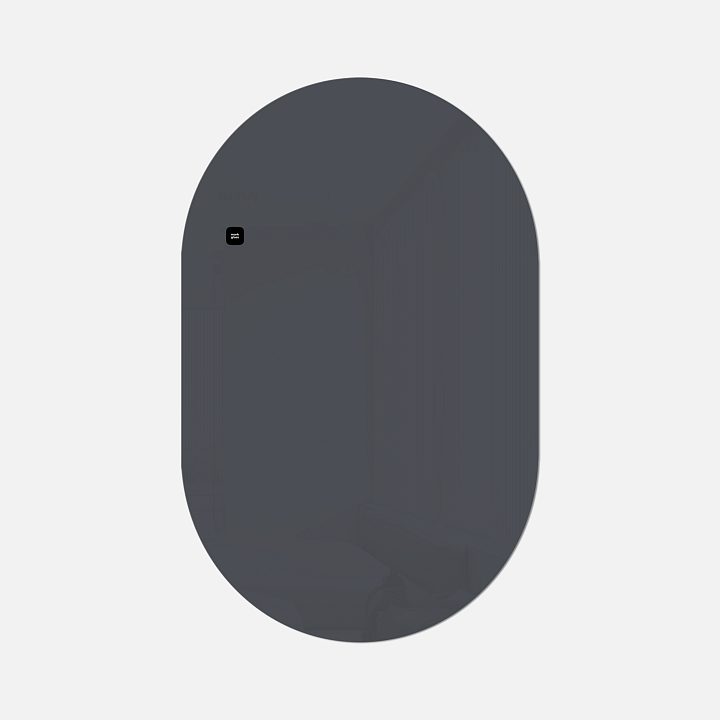 Стеклянная магнитно-маркерная доска MG Oval, 60х95 см, цвет темно-серый, ral 7024