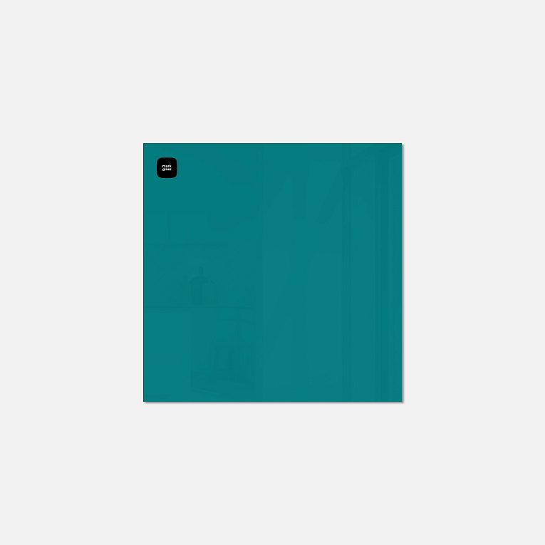 картинка Стеклянная магнитно-маркерная доска MG BASIC, 45х45 см, цвет бирюза, ral 5021 от магазина MarkGlass