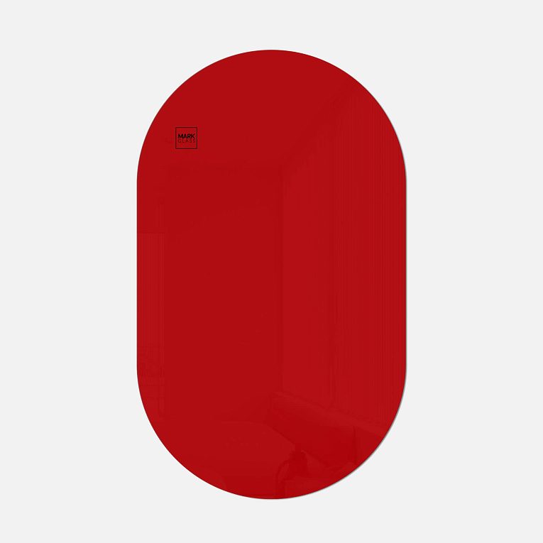 картинка Стеклянная магнитно-маркерная доска MG Oval, 60х100 см, цвет красный, ral 3001 от магазина MarkGlass