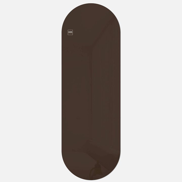 Стеклянная магнитно-маркерная доска MG Oval, 60х180 см, цвет шоколад, ral 8014